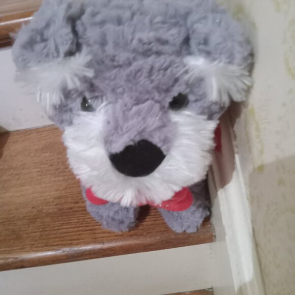 Source Unknown Other - Valentine's Day Be Mine Schnauzer Gray and white Dog Realistic stuffed animal